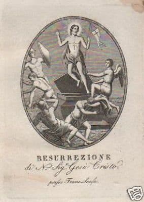 Resurrezione Di Cristo: Incisione All'Acquaforte Di Francesco Scafa, XIX Secolo