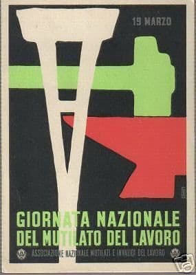 Cartolina Associazione Mutilati Lavoro Anni '50 Studio Orsa