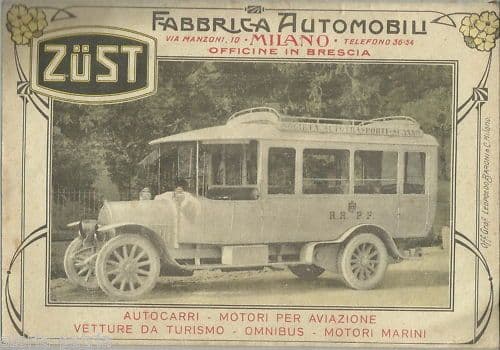 Automobili Zust Autobus Milano Brescia Scanno Abruzzo 1917