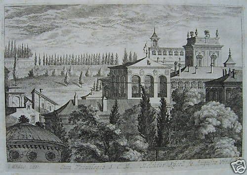 Incisione Antica Di Melchior Kusell (XVII Secolo): Veduta Di Palazzo Nobile
