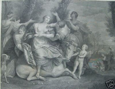 Incisione Antica, Scena Allegorica Mitologica, Acquaforte, Fine '700   Inizio '800