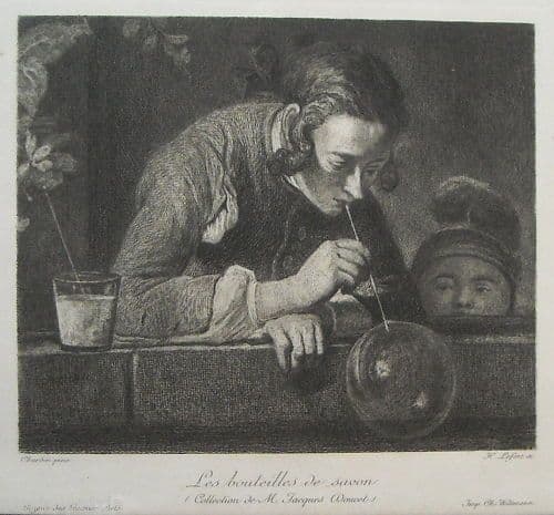 Bolle Di Sapone (Les Bouteilles De Savon), Incisione All'Acquaforte Di Henri Lefort Da Jean Siméon Chardin