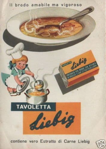 Stampa Pubblicitaria Vintage Estratto Di Carne Liebig Anni '50