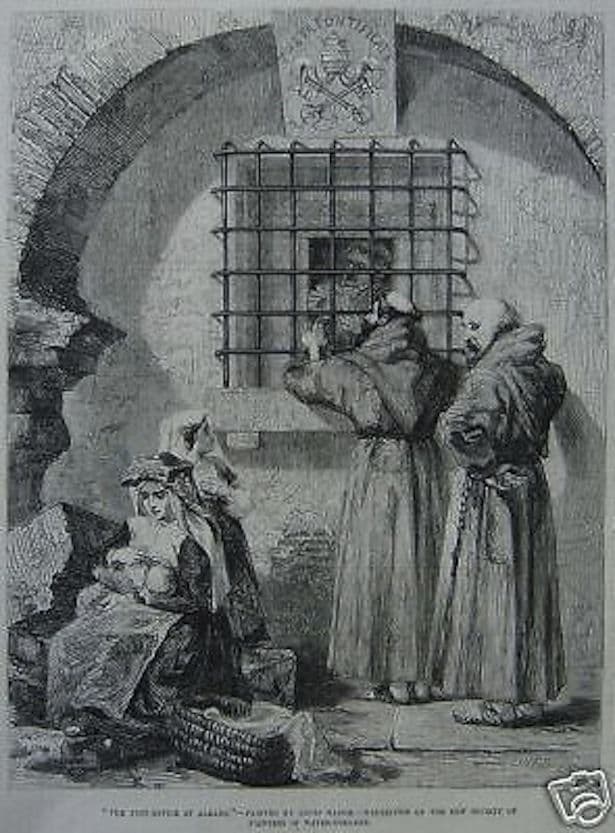 Incisione Antica 1855: Posta Pontificia Ad Albano E Costumi Laziali