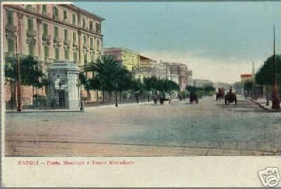 Cartolina Antica Napoli, Piazza Municipio E Teatro Mercadante, Inizio 1900
