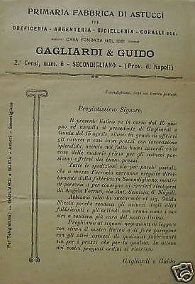 Listino Gagliardi & Guido Astucci Oreficeria Secondigliano 1920