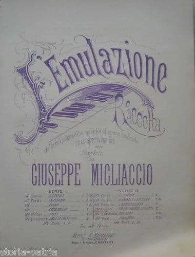 Spartito Antico Le Educande Di Sorrento, Giuseppe Migliaccio, 1900 Circa