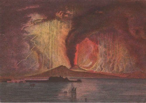 Vulcamicina Lepetit: Eruzione Del Vesuvio (1822) Su Pubblicità d'Epoca