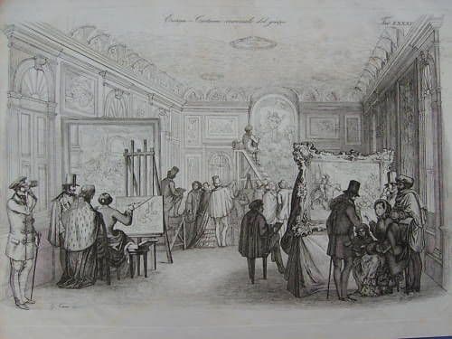 Incisione Antica Costumi Invernali Epoca '800 Acquaforte Originale