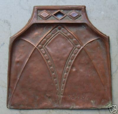 Paletta Decorativa Liberty In Rame Sbalzato, Primi '900