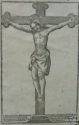 Xilografia Antica Crocifissione San Giovanni In Laterano Fine '600
