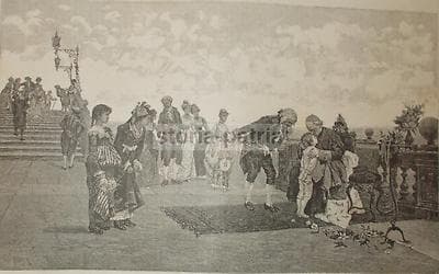 Raffaele Armenise, Le Visite A Sua Eminenza. Stampa d'Epoca