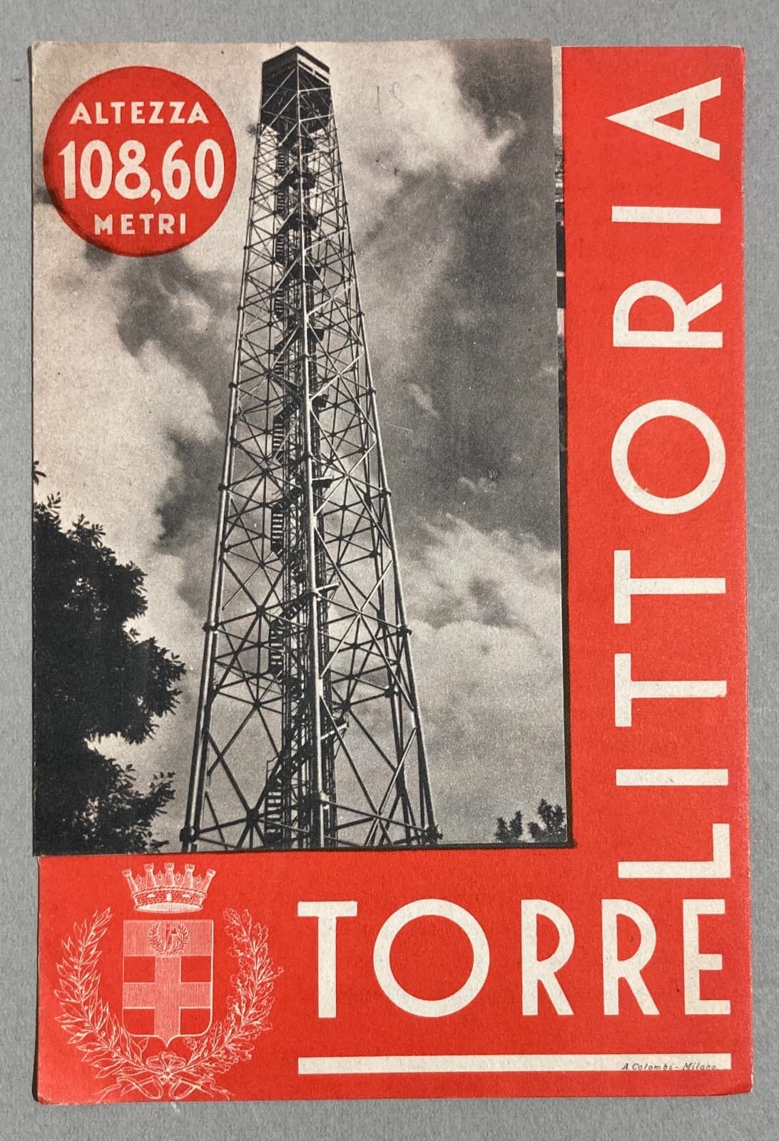 Torre Littoria, Milano, Depliant Pubblicitario, 1934, Illustrato d'Epoca, Colombi