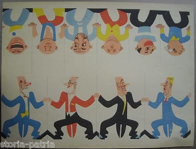 Giochi, Costruzioni, Pupazzi Da Ritagliare, Decorativa Stampa Da Collezione d'Epoca