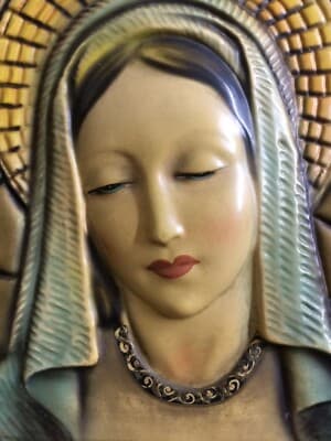 Arte Devozionale: Pannello Policromo Decorativo Con Madonna