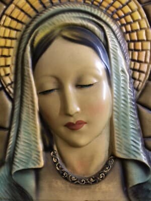 Arte Devozionale: Pannello Policromo Decorativo Con Madonna