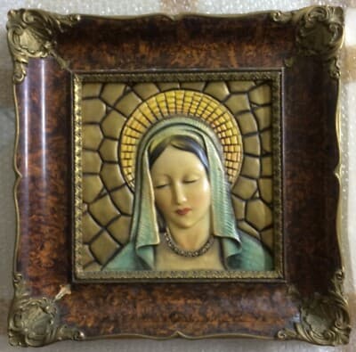 Arte Devozionale: Pannello Policromo Decorativo Con Madonna
