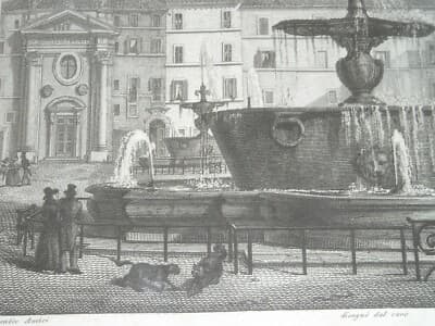 Architettura   Roma   Antica Fontana Farnese   Incisione Del 1837   Artista Domenico Amici