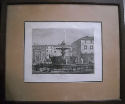 Architettura   Roma   Antica Fontana Farnese   Incisione Del 1837   Artista Domenico Amici
