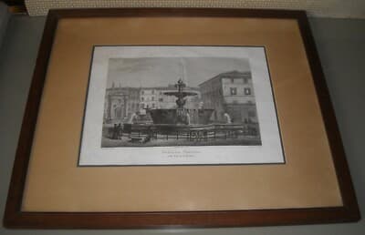 Architettura   Roma   Antica Fontana Farnese   Incisione Del 1837   Artista Domenico Amici