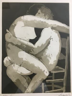 Giacomo Manzù: Gli Amanti   Incisione All'Acquaforte Firmata   XX Secolo