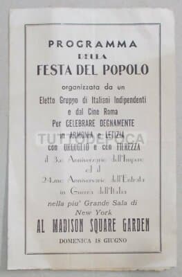 Musica   New York   Madison Square Garden   Anniversario Impero Fascista   Festa Del Popolo