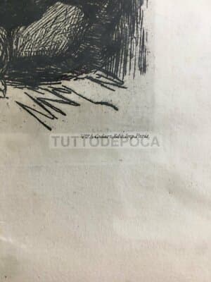 Antonio Piccinni: Ritratto Di Popolana Con Fazzoletto. Antica Incisione All'Acquaforte, 1874