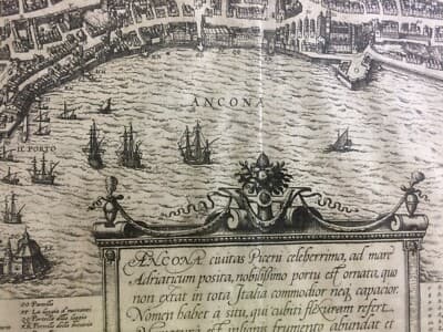 Marche, Ancona: Antica Cartografia, Fortificazioni, Barche, Porto, Chiese E Urbanistica