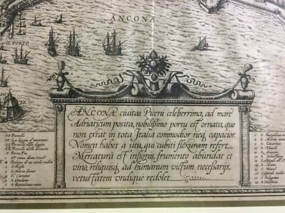 Marche, Ancona: Antica Cartografia, Fortificazioni, Barche, Porto, Chiese E Urbanistica