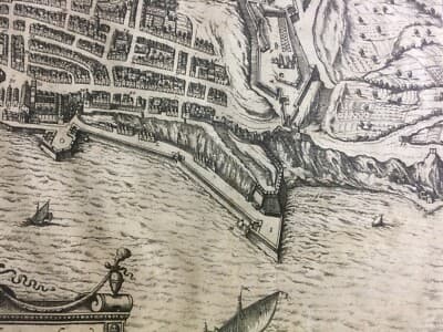 Marche, Ancona: Antica Cartografia, Fortificazioni, Barche, Porto, Chiese E Urbanistica