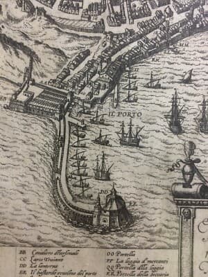 Marche, Ancona: Antica Cartografia, Fortificazioni, Barche, Porto, Chiese E Urbanistica