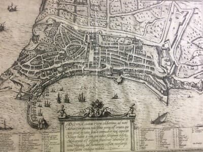 Marche, Ancona: Antica Cartografia, Fortificazioni, Barche, Porto, Chiese E Urbanistica