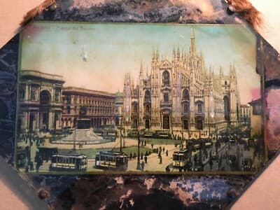 Milano: Piazza Del Duomo, Animata Veduta A Colori d'Epoca