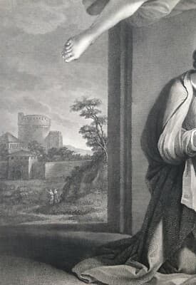 L'Annunciazione Del Guercino: Incisione Di Gaetano Guadagnini, 1850