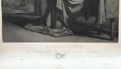 L'Annunciazione Del Guercino: Incisione Di Gaetano Guadagnini, 1850