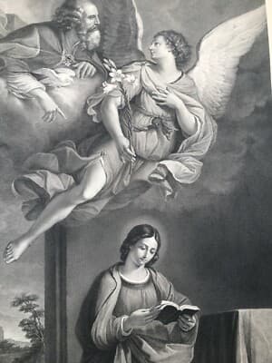 L'Annunciazione Del Guercino: Incisione Di Gaetano Guadagnini, 1850