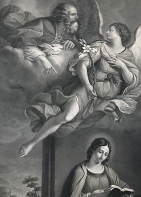 L'Annunciazione Del Guercino: Incisione Di Gaetano Guadagnini, 1850