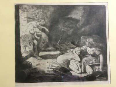 L'Incendio   Acquaforte Originale Di Alphonse Legros, 1876