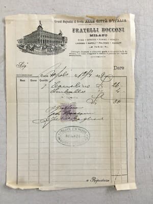Milano   Grandi Magazzini Fratelli Bocconi   Negozio Di Napoli   Stampa Pubblicitaria