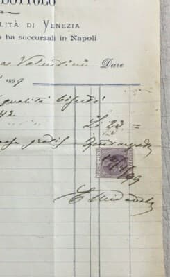 Antica Pubblicitaria Napoli: Magazzino Veneziano, Enrico Ridottolo, 1899