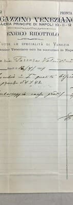 Antica Pubblicitaria Napoli: Magazzino Veneziano, Enrico Ridottolo, 1899