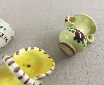 Miniature Da Collezione, Presepio, Ceramica Floreale Di Orvieto, 7 Piccoli Oggetti