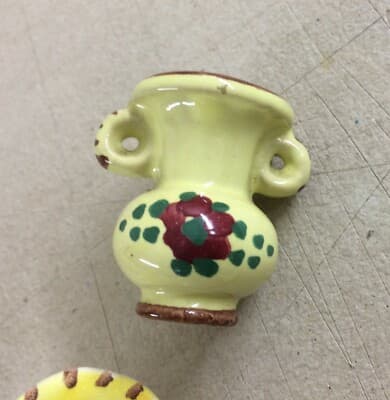 Miniature Da Collezione, Presepio, Ceramica Floreale Di Orvieto, 7 Piccoli Oggetti