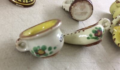 Miniature Da Collezione, Presepio, Ceramica Floreale Di Orvieto, 7 Piccoli Oggetti