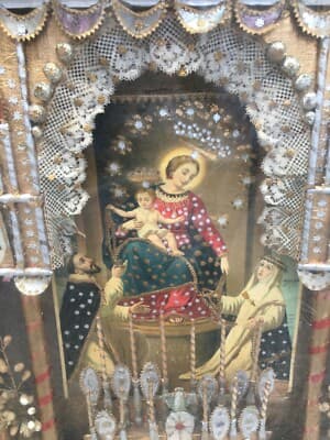 Arte Popolare Devozionale Meridionale   Madonna Del Rosario   Pompei   Rara Bacheca