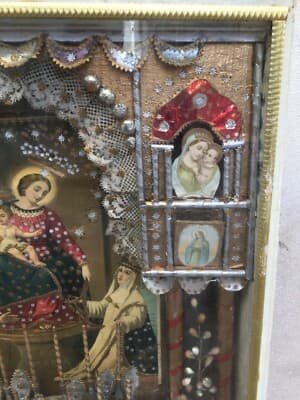 Arte Popolare Devozionale Meridionale   Madonna Del Rosario   Pompei   Rara Bacheca