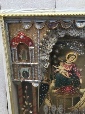 Arte Popolare Devozionale Meridionale   Madonna Del Rosario   Pompei   Rara Bacheca