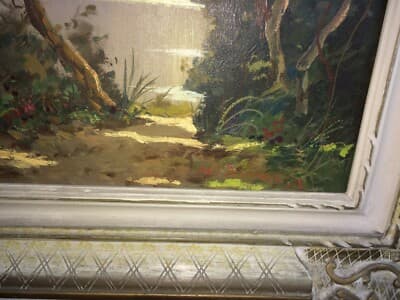 Arte: Suggestivo Antico Paesaggio Lacustre. Artista M. Rinaldi, XX Secolo