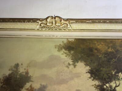 Arte: Suggestivo Antico Paesaggio Lacustre. Artista M. Rinaldi, XX Secolo