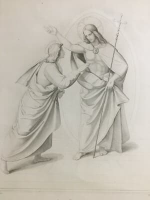 Arte Popolare Devozionale: San Tommaso. Grande Antica Incisione, XIX Secolo